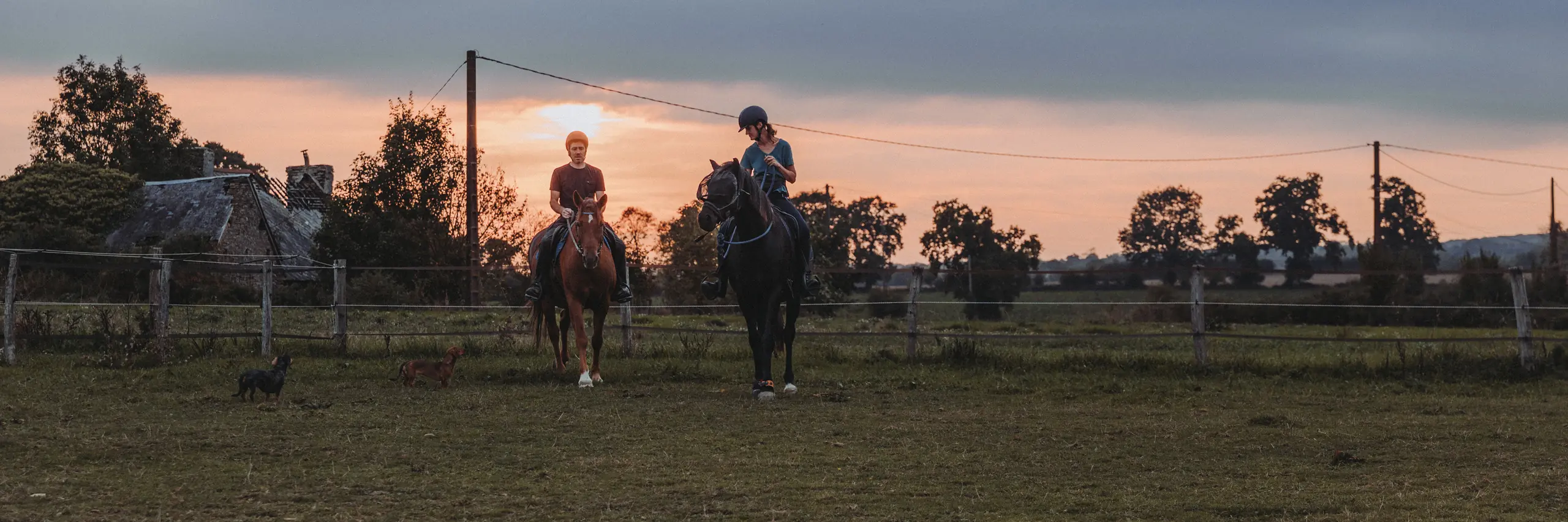 Balade à cheval au coucher du soleil autour de l'Écurie Moulagny